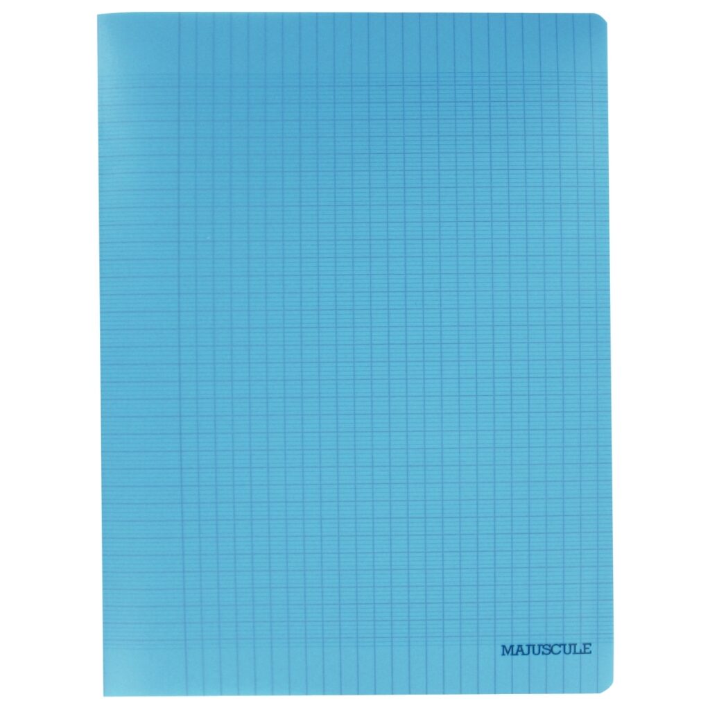 Grand cahier - 24x32 - 48 pages - grands carreaux - couverture plastifiée : Bleu
