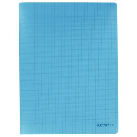 Grand cahier - 24x32 - 48 pages - grands carreaux - couverture plastifiée : Bleu