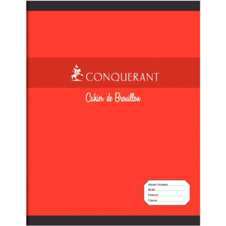 Petit cahier brouillon - 17x22 - 48 pages - grands carreaux – 56g Conquérant