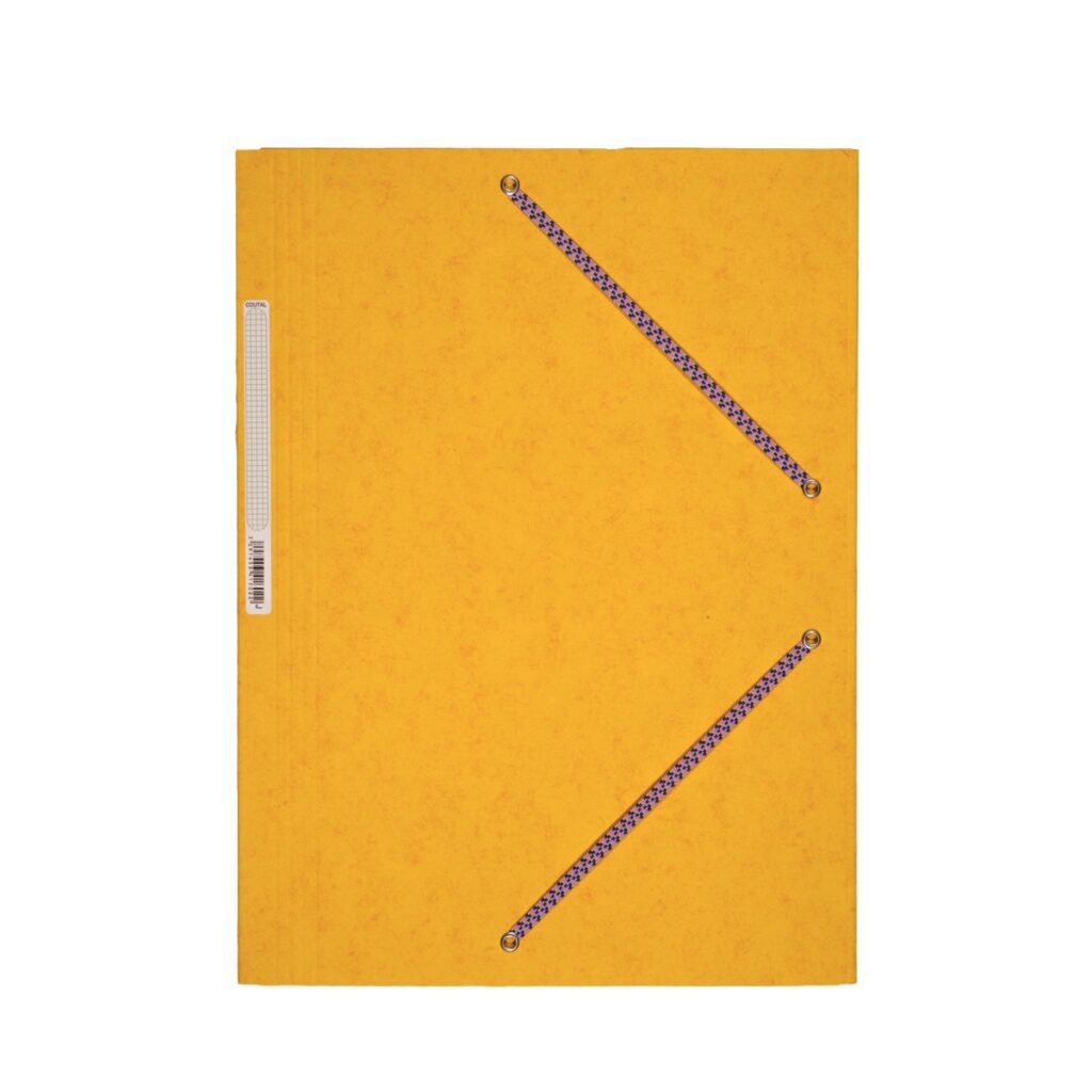 Chemise cartonnée - 3 rabats avec élastiques - 24x32 : jaune