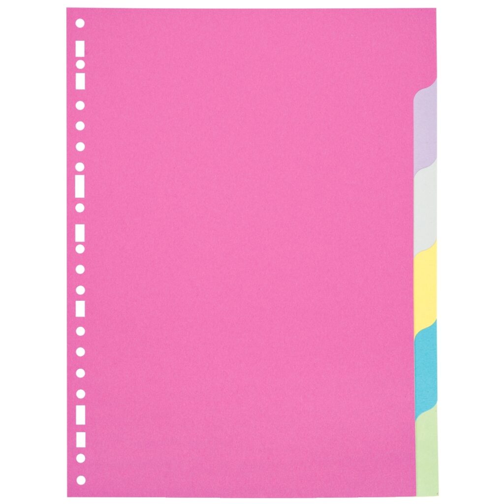 Intercalaires cartons – grand classeur 21x29.7 : x6