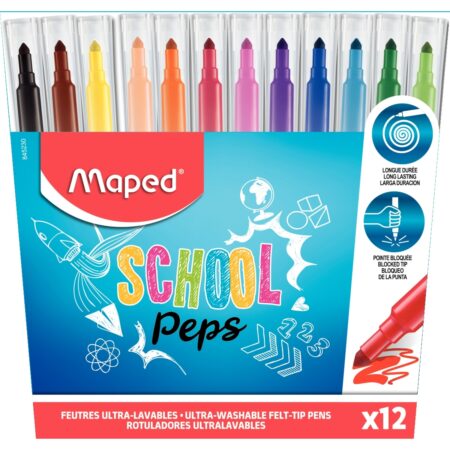 Boîte de feutres de couleurs MAPED - x12