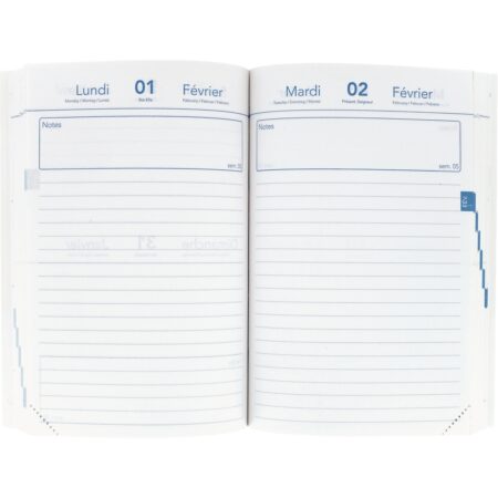 Cahier de texte Agenda (1 page par jour) 11,5x17 sans spirale – 320 pages