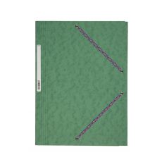 Chemise cartonnée - 3 rabats avec élastiques - 24x32 : vert