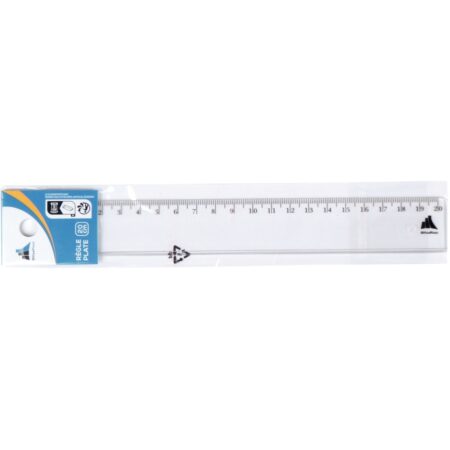 Règle plate en plastique, 20 cm
