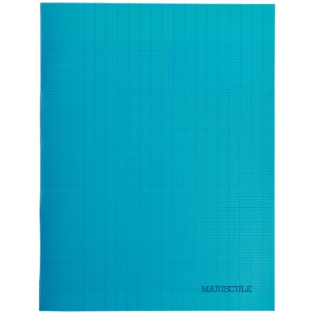 petit cahier 17*22- 96 pages- grand carreaux -90g couverture plastifiée bleu