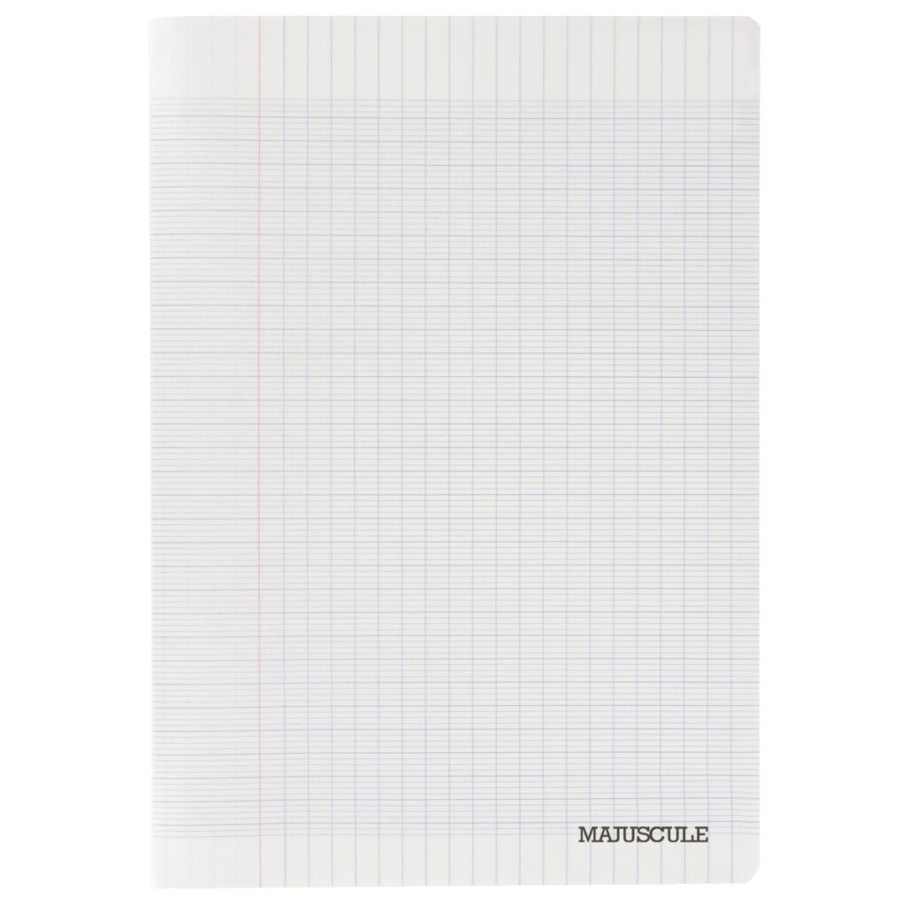 grand cahier 24*32- 96 pages-grand carreaux-90g couverture plastifiée transparent