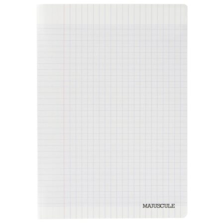grand cahier 24*32- 96 pages-grand carreaux-90g couverture plastifiée transparent